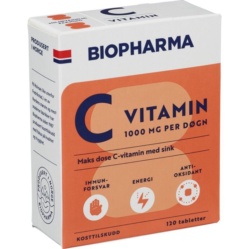 Biopharma vitamin c 1000 mg 120 tabs-velbehag