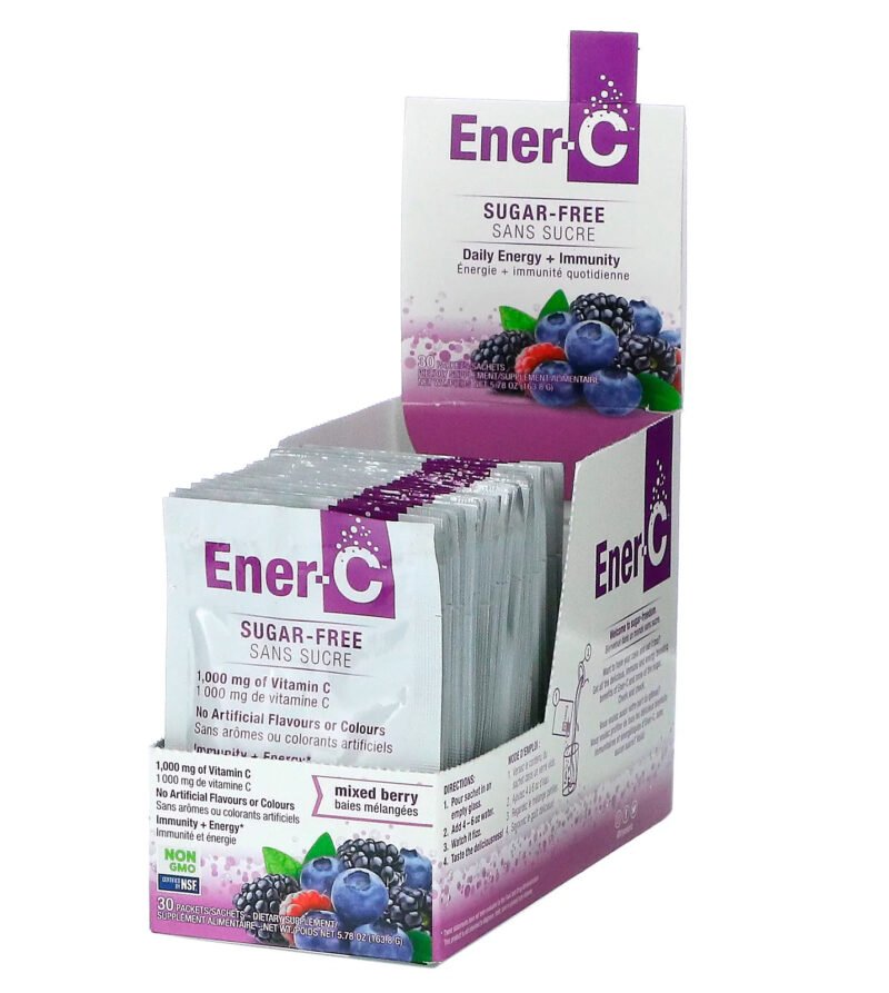 Ener-C 1000 mg vitamin C bær 30 poser-velbehag