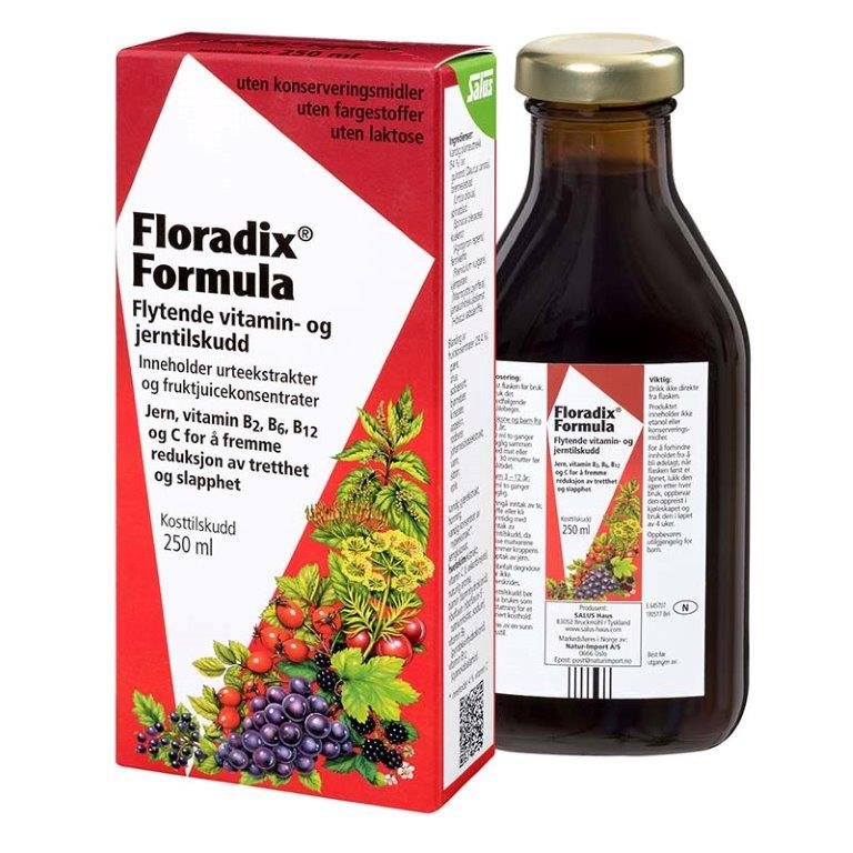 Floradix formula vitamin- og jernekstrakt 250 ml-velbehag