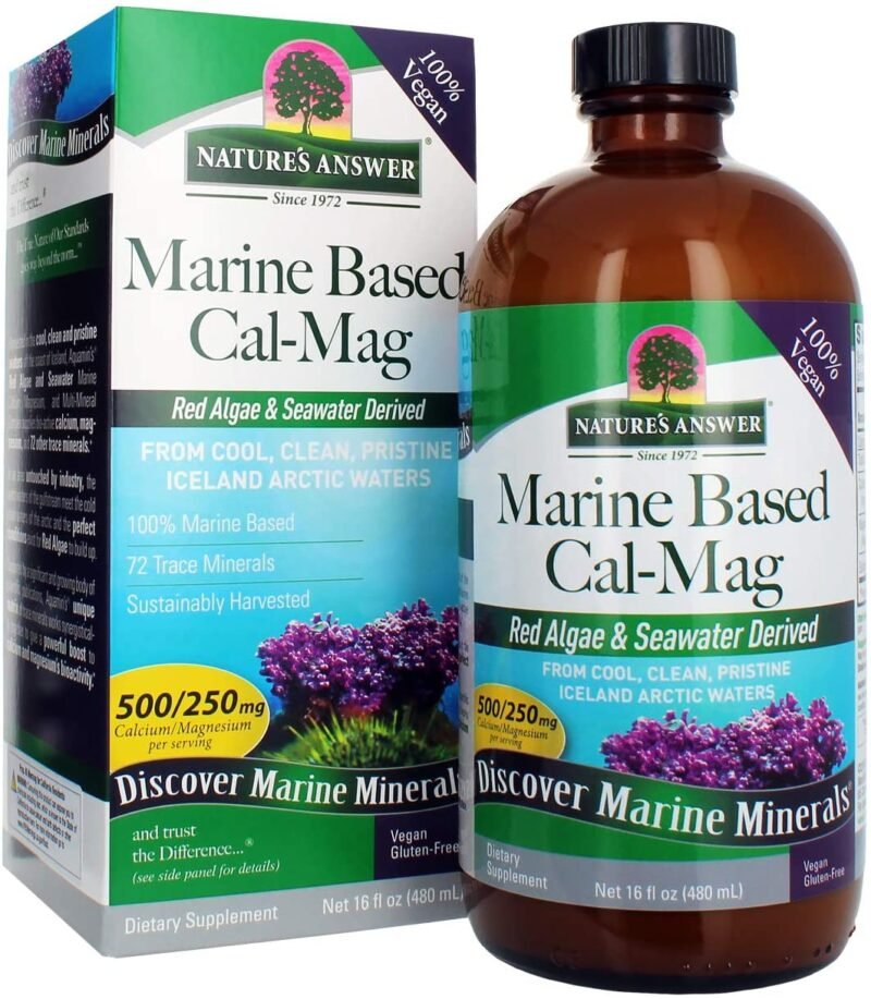 Kalsium-magnesium 480 ml marine basert Natures Answer-velbehag