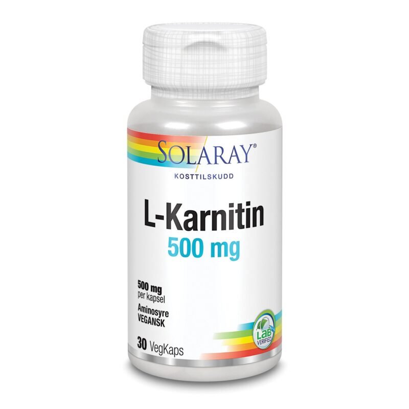 Solaray L-karnitin 500 mg 30 kapsler-velbehag