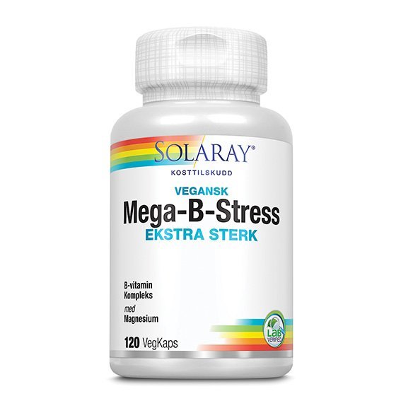 Solaray Mega-B-Stress ekstra sterk 120 kapsler-velbehag