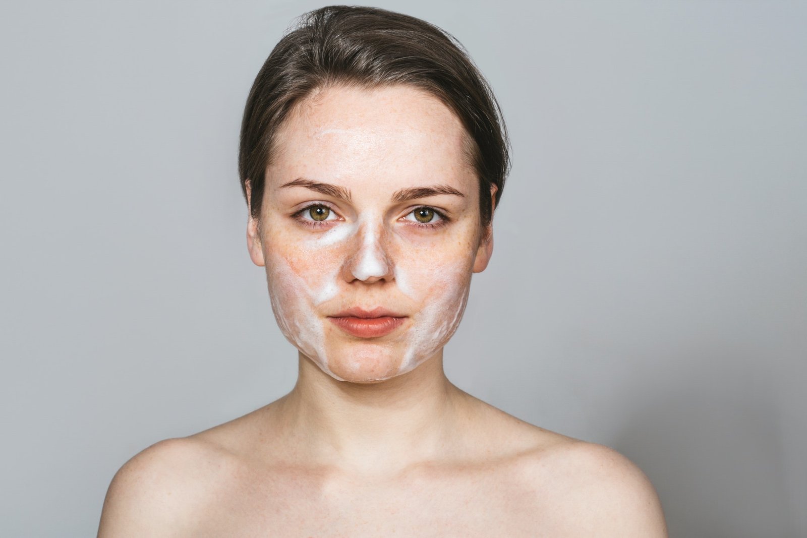 Soap woman face clean skin